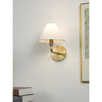 Load image into Gallery viewer, Gilda Fabric Drum Shade Wall Sconce - Modern Brass Accent Light for Bedroom and Hallway