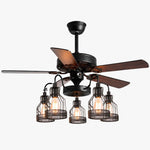 Charger l'image dans la visionneuse de galerie, Style C wood blades five-light ceiling fan