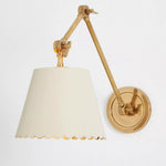 Load image into Gallery viewer, Foldray Scalloped Drum Shade Wall Sconce – Modern Rustic Wall Light for Bedroom