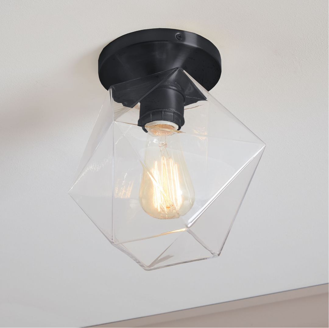 Lámpara de techo de cristal Talvior Geometry - Estilo de montaje empotrado de cristal facetado