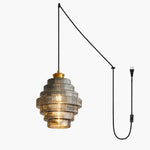 Bild in Gallery-Viewer laden, Ridged Glass Plug-In Pendant Light