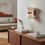 Load image into Gallery viewer, Ankora Bow-Tie Linen Shade Wall Light with Aged Brass Finish for Hallway and Bedroom