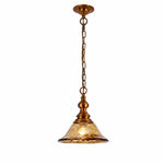 Bild in Gallery-Viewer laden, Brass and Amber Glass Mini Pendant Light