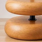 Cargar imagen en el visor de la Galería, Close detail of smooth rounded wood table lamp base