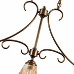 Cargar imagen en el visor de la Galería, French Country Brass and Amber Glass Linear Chandelier