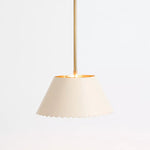 Load image into Gallery viewer, Foldray Leather Drum Pendant Light - Nordic Brass Fixture for Dining