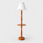 Bild in Gallery-Viewer laden, Vintage-Stehlampe aus Massivholz mit optionalem Beistelltisch