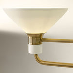 Cargar imagen en el visor de la Galería, Lámpara de araña de porcelana Calvor de dos luces - Lámpara de comedor lineal de latón