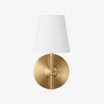 Load image into Gallery viewer, Ornato Luxe Metal Frame Wall Lamp with Fabric Shade – Minimalist Mid Century Modern Wall Sconce for Entryway or Hallway