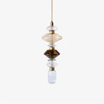 Load image into Gallery viewer, Contemporary Hanging Light - Iron Metal Glass Gold Brown Damp-rated