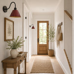 Load image into Gallery viewer, Industrial Modern Tapered Brass Gooseneck Sconce with Metal Silhouette