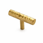 Bild in Gallery-Viewer laden, Natural Brass hammered T-Bar knob with 2 inch or 50 mm width