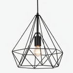 Cargar imagen en el visor de la Galería, Lámpara colgante de estructura abierta esquelética - Lámpara colgante de metal industrial para iluminación interior o espacio de trabajo