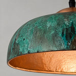 Bild in Gallery-Viewer laden, Aerugix Vintage Hammered Copper Dome Pendant Light - Natural Metallic Finish for Dining Room