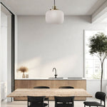 Load image into Gallery viewer, Pelviona Ribbed Glass Pendant Light – Modern Ceiling Fixture for Dining or Bedroom