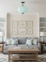 Load image into Gallery viewer, Vintage Milk Glass Semi Flush Mount Eloise Pendant Light