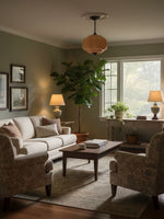 Load image into Gallery viewer, Vintage Milk Glass Semi Flush Mount Eloise Pendant Light