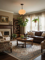 Load image into Gallery viewer, Eloise Scallop Vintage Milk Glass Semi-Flush Mount Pendant Light