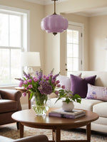 Load image into Gallery viewer, Eloise Scallop Vintage Milk Glass Semi-Flush Mount Pendant Light