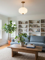 Load image into Gallery viewer, Vintage Milk Glass Semi Flush Mount Eloise Pendant Light