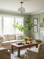 Load image into Gallery viewer, Vintage Milk Glass Semi Flush Mount Eloise Pendant Light