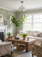 Load image into Gallery viewer, Vintage Milk Glass Semi Flush Mount Eloise Pendant Light