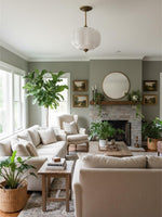 Load image into Gallery viewer, Eloise Scallop Vintage Milk Glass Semi-Flush Mount Pendant Light