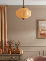 Load image into Gallery viewer, Eloise Scallop Vintage Milk Glass Semi-Flush Mount Pendant Light