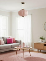 Load image into Gallery viewer, Eloise Scallop Vintage Milk Glass Semi-Flush Mount Pendant Light