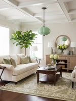 Load image into Gallery viewer, Eloise Scallop Vintage Milk Glass Semi-Flush Mount Pendant Light