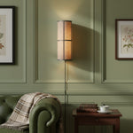 Charger l'image dans la visionneuse de galerie, Lampe murale cylindrique Cylume à brancher - Tissu moderne et minimaliste pour chambres et salons