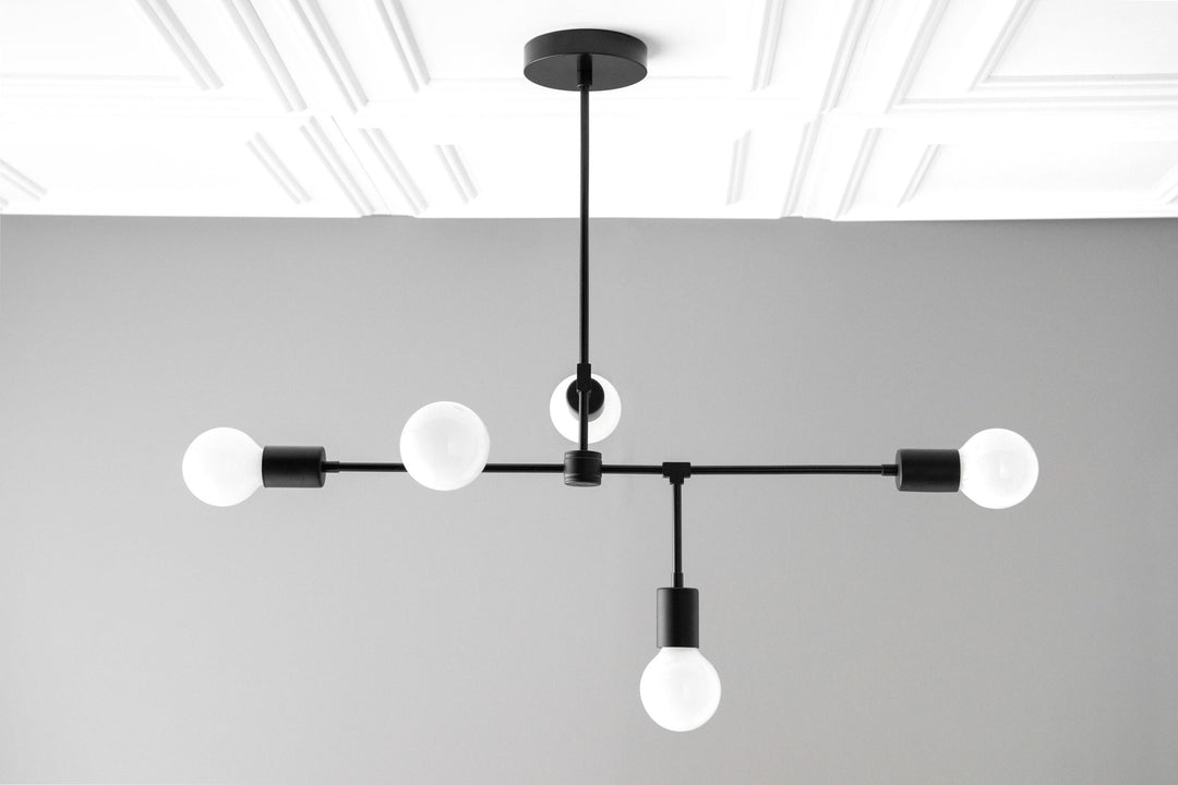 Lustre Mobilux Line 5 lumières - Plafonnier moderne pour salle à manger