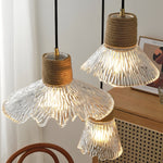 Bild in Gallery-Viewer laden, Nordische Hanfseil Glas Pendelleuchte