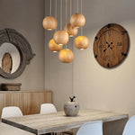 Load image into Gallery viewer, Wooden Orb Sphere Cluster Pendant Light M25