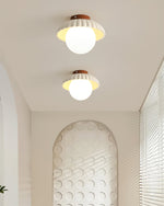 Load image into Gallery viewer, Stylish Alien Cream Style Ceiling Light in Beige Metal and Glass