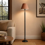 Charger l'image dans la visionneuse de galerie, Black iron floor lamp displayed in a warm neutral interior