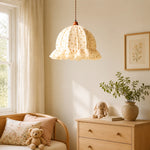 Bild in Gallery-Viewer laden, Fabric pendant lamp in a calm bedroom setting