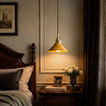 Bild in Gallery-Viewer laden, Yellow ceramic pendant light used as a bedside accent fixture