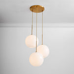 Load image into Gallery viewer, Selvion Minimalist Blown Glass Chandelier — Modern Sculptural Lighting for Dining or Living Spaces