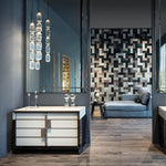 Load image into Gallery viewer, Contemporary Hanging Light - Iron Metal Glass Gold Brown Damp-rated