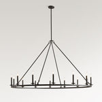 Load image into Gallery viewer, Rowan Candle Wagon Wheel Chandelier - Farmhouse Round Wheel Lighting