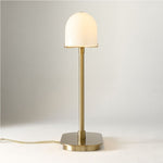 Load image into Gallery viewer, Ferosa Boat Shaped Lampshade Table Lamp – Vintage Brass Finish for Modern Living Room