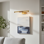 Bild in Gallery-Viewer laden, Aurix Bilderleuchte – Schlankes, mittig umwickeltes Stabdesign Metalloberfläche Wandleuchte für Galerie & Flur