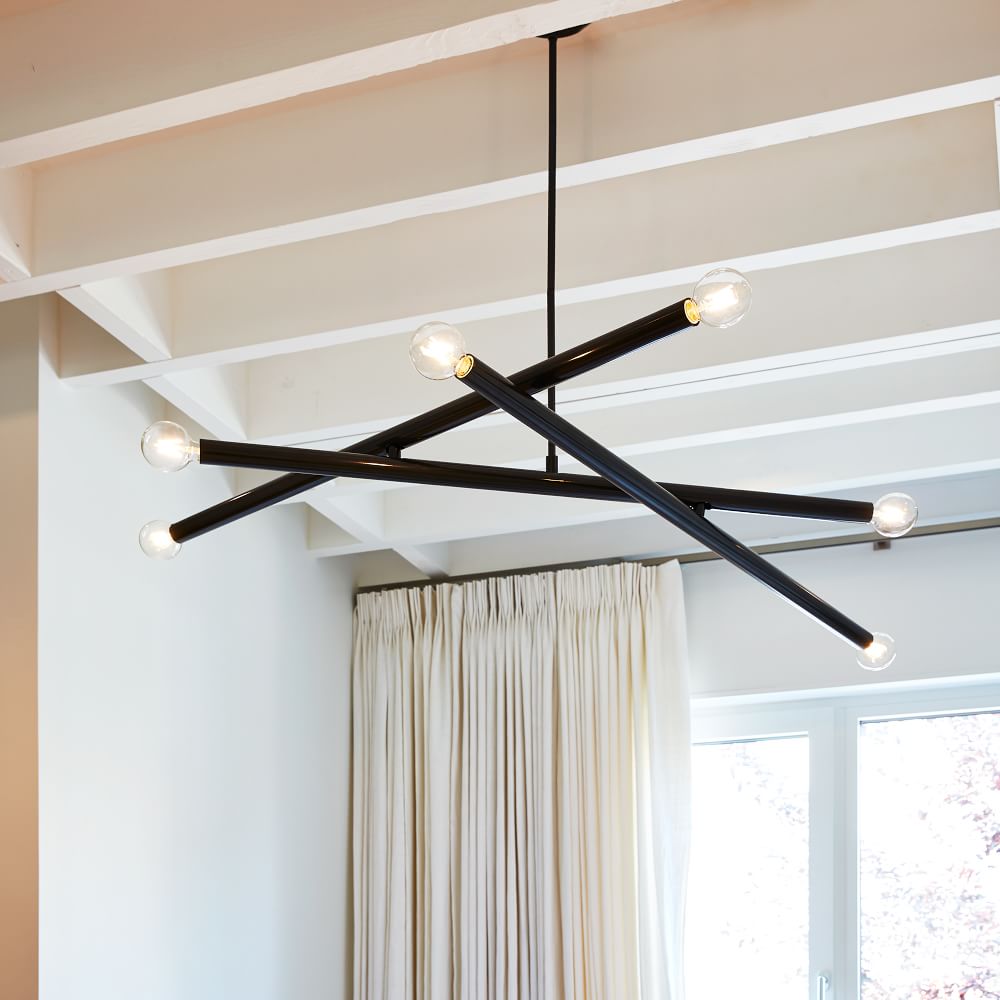 Lustre Borvia Spoutnik à 6 lumières – Style Trace à hauteur réglable