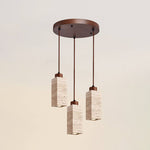 Load image into Gallery viewer, Wabi Sabi Solid Wood Travertine Stone Pendant Light M37