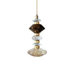 Load image into Gallery viewer, Contemporary Hanging Light - Iron Metal Glass Gold Brown Damp-rated
