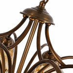 Load image into Gallery viewer, Downward Amber Tulip Glass Brass Chandelier