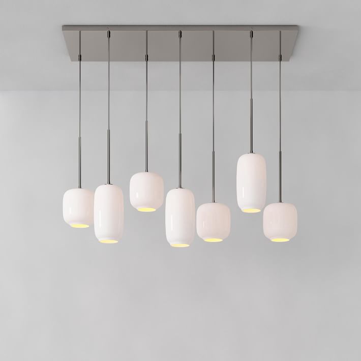 Lumivelle Skulpturaler 7-flammiger Kronleuchter – Höhenverstellbare Moderne Glas-Pendelleuchte