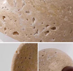 Cargar imagen en el visor de la Galería, Lámpara de techo de travertino escultural Travira: luz ambiental suave para el dormitorio, la sala de estar o la entrada.