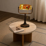 Load image into Gallery viewer, TF Tivanny Floral Stained Glass Desk Lamp - Vintage Table Light for Bedroom Study Living Room